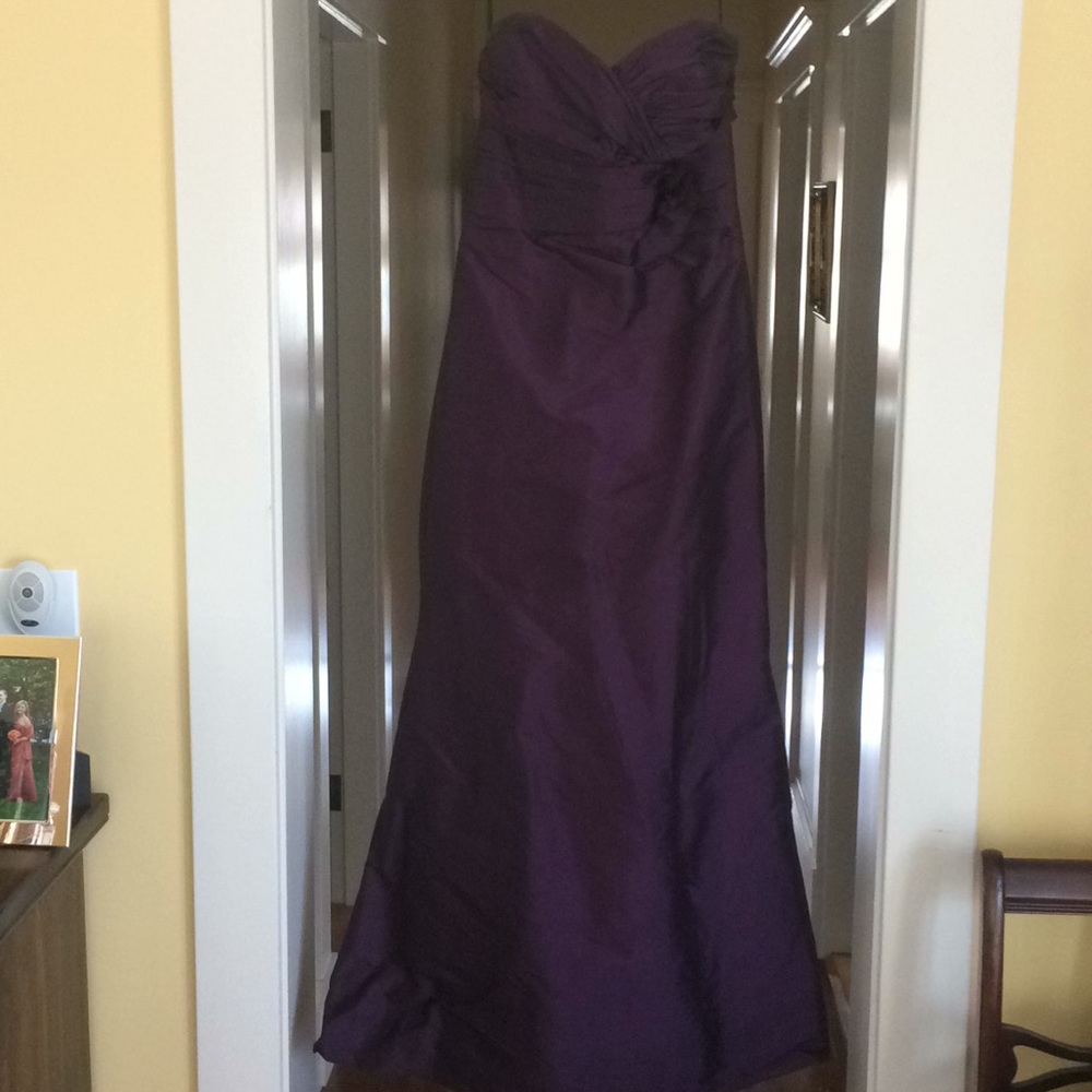 Beautiful deep purple strapless gown